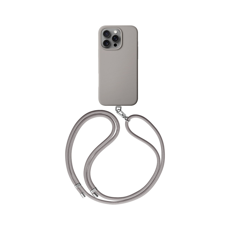 Apple iPhone 16 Pro Case Magsafe Charging Featured Soft Back Surface Strap String Coehl Creme Cover - 2