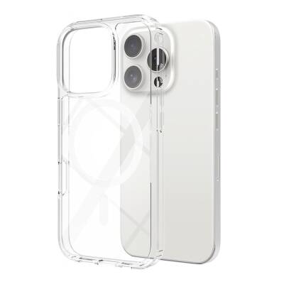 Apple iPhone 16 Pro Case Magsafe Transparent Hard PC Zore Embos Cover Charging Feature - 5