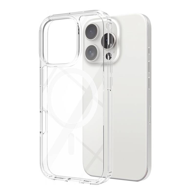 Apple iPhone 16 Pro Case Magsafe Transparent Hard PC Zore Embos Cover Charging Feature - 5