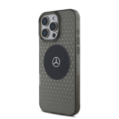 Apple iPhone 16 Pro Case Mercedes Benz Original Licensed Magsafe Charging Feature Star Patterned Transparent Cover - 3