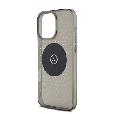 Apple iPhone 16 Pro Case Mercedes Benz Original Licensed Magsafe Charging Feature Star Patterned Transparent Cover - 7