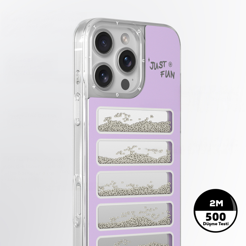 Apple iPhone 16 Pro Case Mirrored and Beaded Design Youngkit Jump Series Cover - 12