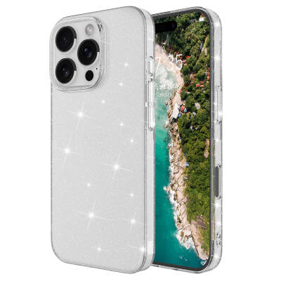 Apple iPhone 16 Pro Case Shining Glitter Transparent Zore Redos Cover - 1