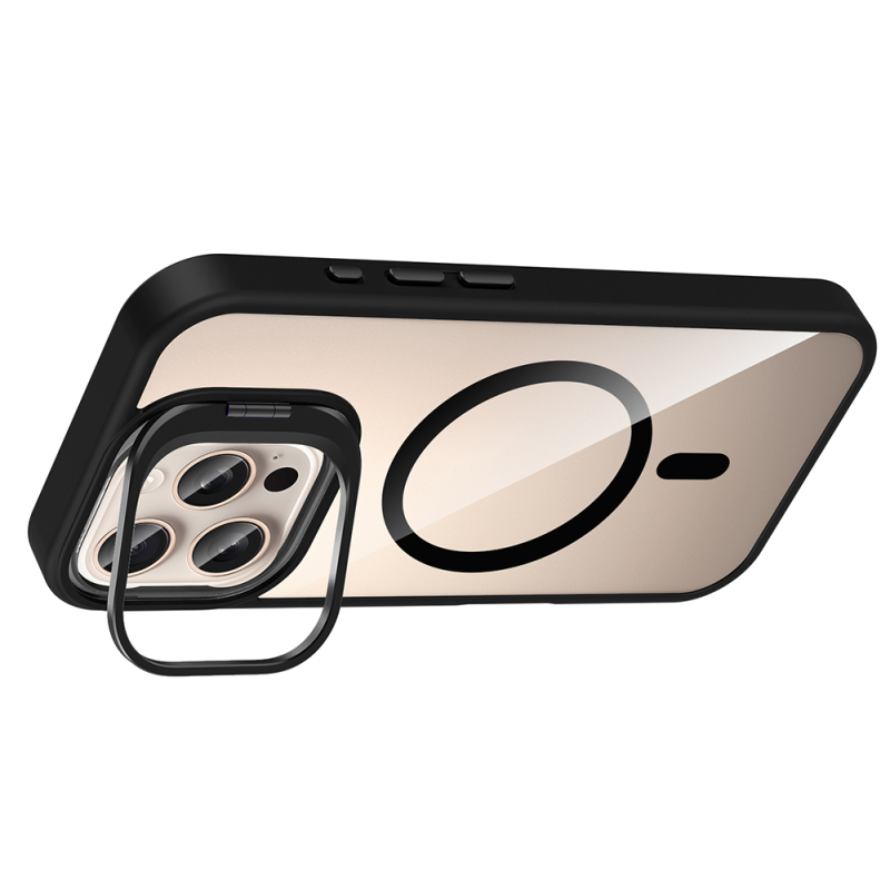 Apple iPhone 16 Pro Case Stand and Camera Lens Gift M-Safe Charging Feature Zore Etro Cover - 9