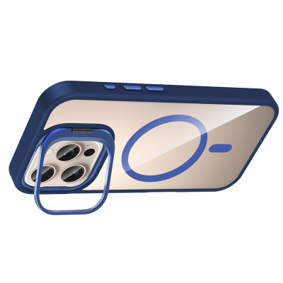 Apple iPhone 16 Pro Case Stand and Camera Lens Gift M-Safe Charging Feature Zore Etro Cover - 13