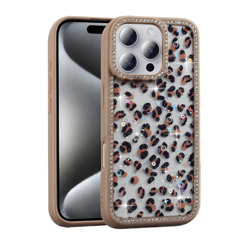 Apple iPhone 16 Pro Case Stone and Glitter Design Zore Azra Cover - 1