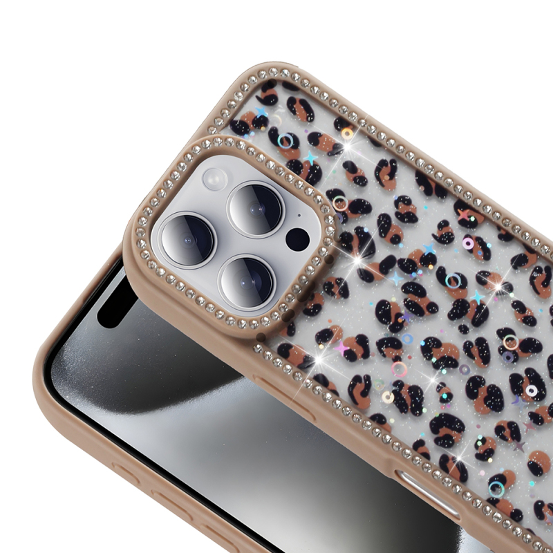 Apple iPhone 16 Pro Case Stone and Glitter Design Zore Azra Cover - 8