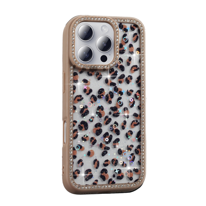 Apple iPhone 16 Pro Case Stone and Glitter Design Zore Azra Cover - 5