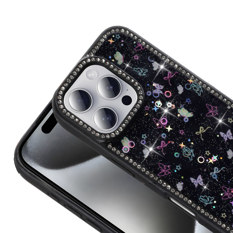 Apple iPhone 16 Pro Case Stone and Glitter Design Zore Azra Cover - 9