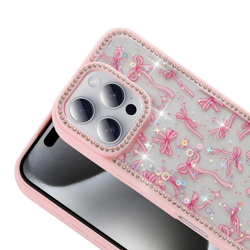 Apple iPhone 16 Pro Case Stone and Glitter Design Zore Azra Cover - 10