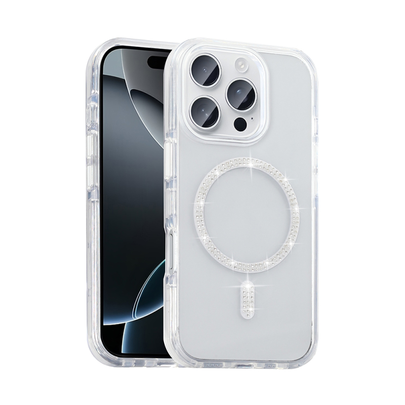 Apple iPhone 16 Pro Case Stone Design M-safe Charging Feature Zore Koment Silicone Cover - 2