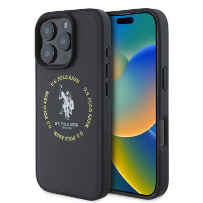 Apple iPhone 16 Pro Case U.S. Polo Assn. Original Licensed Magsafe Charging Feature Leather Cover with Circle and Double Horse Logo - 9