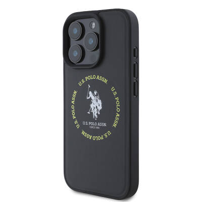 Apple iPhone 16 Pro Case U.S. Polo Assn. Original Licensed Magsafe Charging Feature Leather Cover with Circle and Double Horse Logo - 2