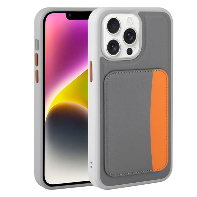 Apple iPhone 16 Pro Case with Card Holder Zore X-Card Silicone Cover - 1