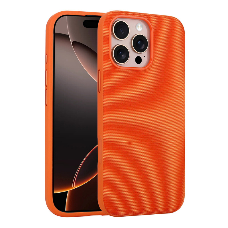 Apple iPhone 16 Pro Case with M-Safe Charging Feature, Fabric Design, Zore Miami Hard PC Cover - 2