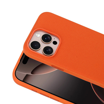 Apple iPhone 16 Pro Case with M-Safe Charging Feature, Fabric Design, Zore Miami Hard PC Cover - 14