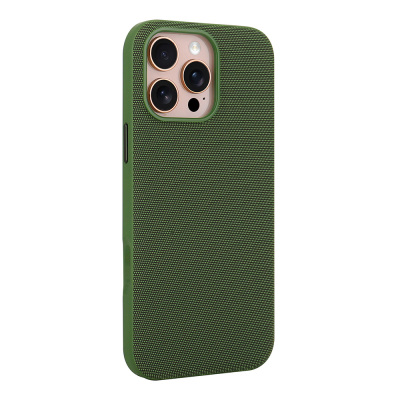 Apple iPhone 16 Pro Case with M-Safe Charging Feature, Fabric Design, Zore Miami Hard PC Cover - 9