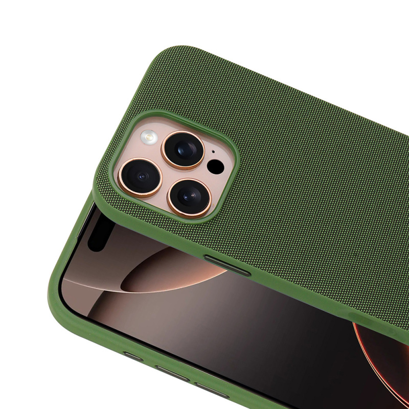 Apple iPhone 16 Pro Case with M-Safe Charging Feature, Fabric Design, Zore Miami Hard PC Cover - 15