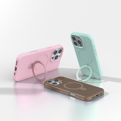 Apple iPhone 16 Pro Case Zore Samara Cover with M-safe Charging Stand - 11