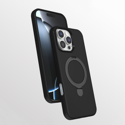 Apple iPhone 16 Pro Case Zore Samara Cover with M-safe Charging Stand - 3