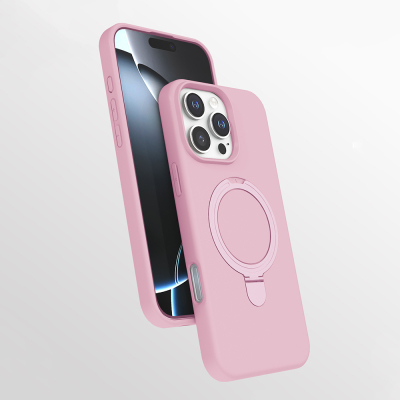 Apple iPhone 16 Pro Case Zore Samara Cover with M-safe Charging Stand - 6