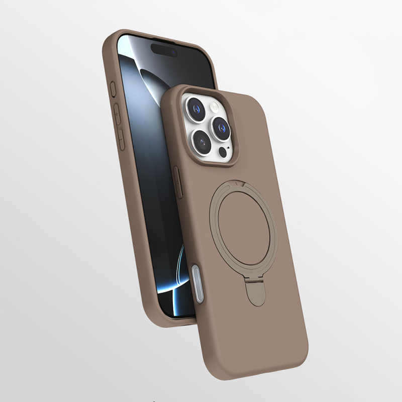 Apple iPhone 16 Pro Case Zore Samara Cover with M-safe Charging Stand - 7