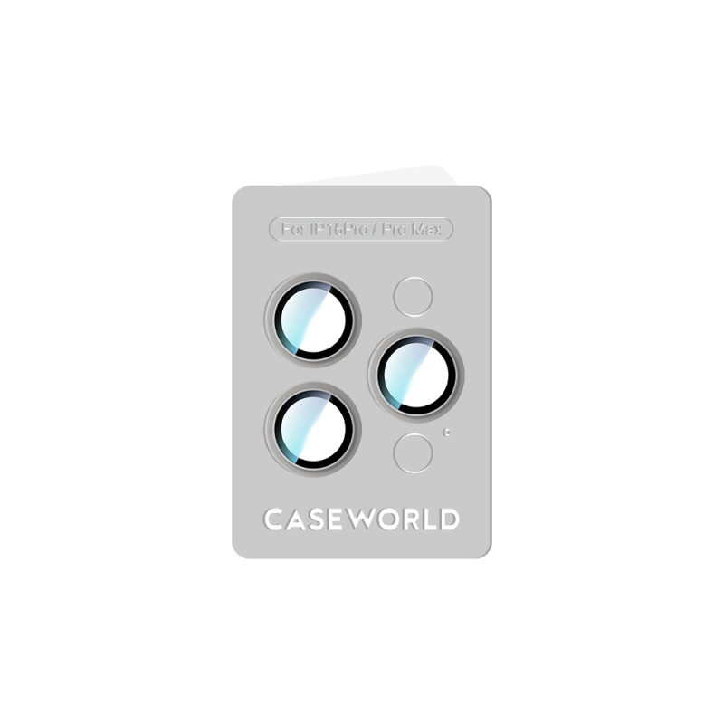 Apple iPhone 16 Pro CaseWorld Alloy Series Oleophobic Anti-Reflective Camera Lens Protector - 21