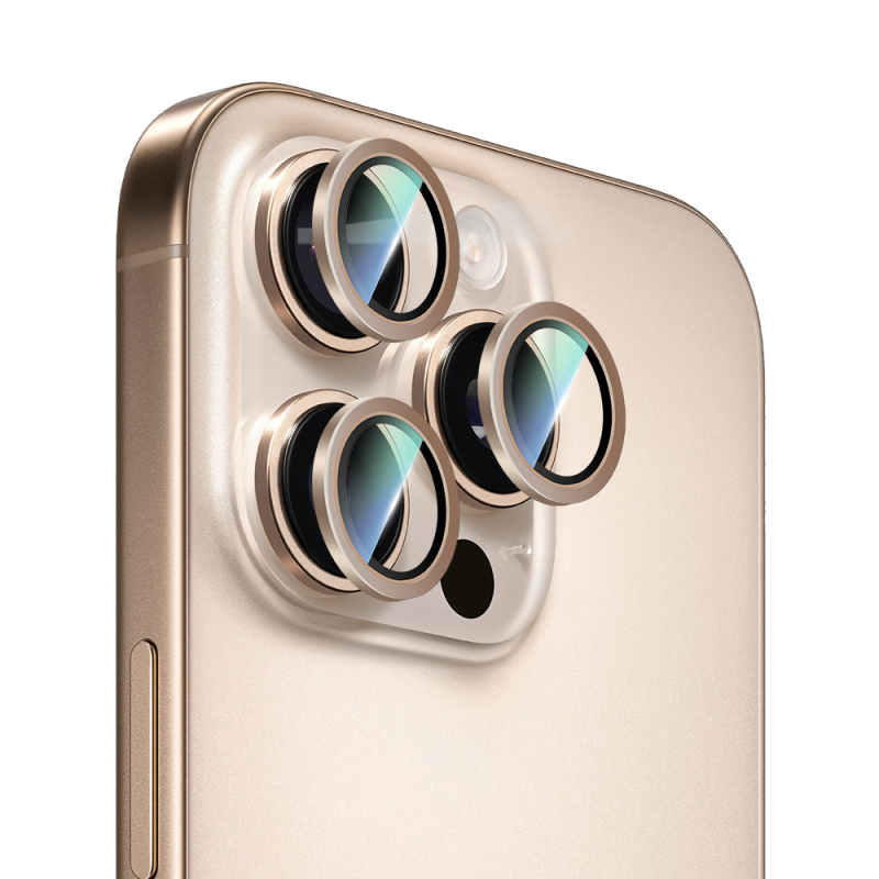 Apple iPhone 16 Pro CaseWorld Alloy Serisi Oleofobik Anti Reflective Kamera Lens Koruyucu - 12