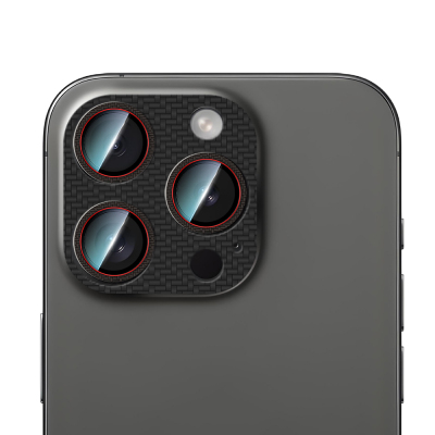 Apple iPhone 16 Pro CaseWorld Karbon Fiber Serisi Anti Reflective Ultra Clear Full Kamera Lens Koruyucu - 6