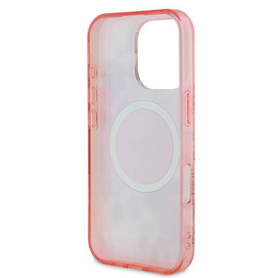 Apple iPhone 16 Pro Guess Original Licensed Magsafe Charging Feature Flower Tonal Circle Cover - 17