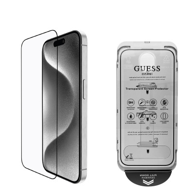 Apple iPhone 16 Pro Guess Original Licensed Rhinestone Screen Protector + Lens Protector 2in1 Accessory Set - 9