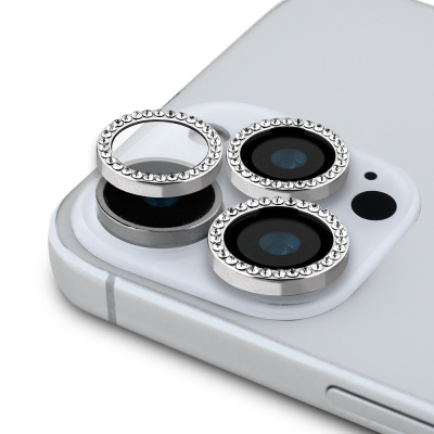 Apple iPhone 16 Pro Guess Orjinal Lisanslı Rhinestone Taşlı Lens Koruyucu - 3