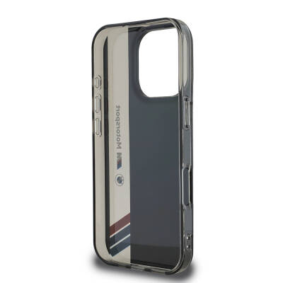 Apple iPhone 16 Pro Kılıf BMW Orjinal Lisanslı M Logolu Üç Renk Çizgili Motorsport Vertical Stripe Kapak - 8