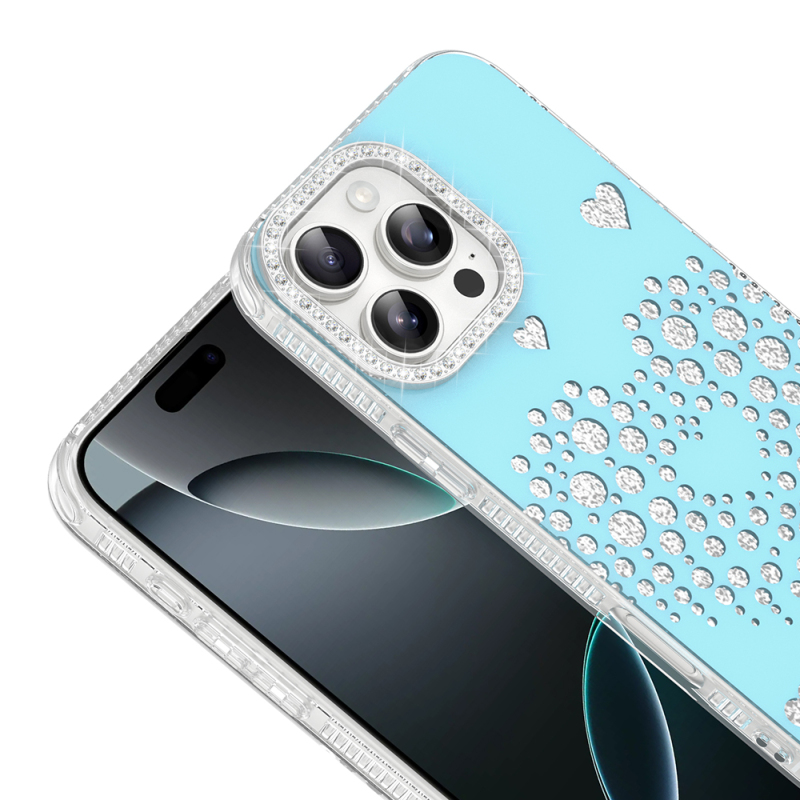 Apple iPhone 16 Pro Kılıf Damla Taşlı Zore Rivas Sert PC Kapak - 6
