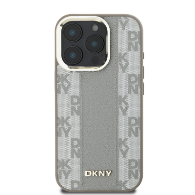 Apple iPhone 16 Pro Kılıf DKNY Orjinal Lisanslı Magsafe Şarj Özellikli 3D Yazılı Checkered Pattern Kapak - 10