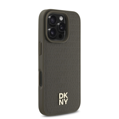 Apple iPhone 16 Pro Kılıf DKNY Orjinal Lisanslı Magsafe Şarj Özellikli 3D Yazılı Repeat Pattern Kapak - 6