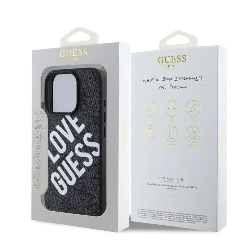 Apple iPhone 16 Pro Kılıf Guess Orjinal Lisanslı Big Love Guess Kapak - 8