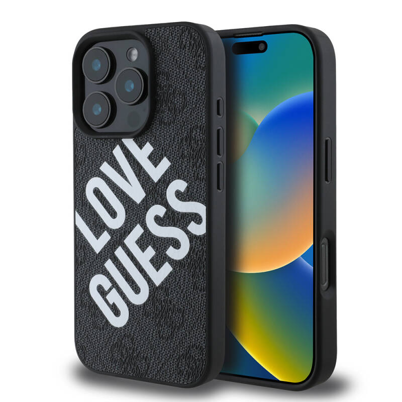 Apple iPhone 16 Pro Kılıf Guess Orjinal Lisanslı Big Love Guess Kapak - 9