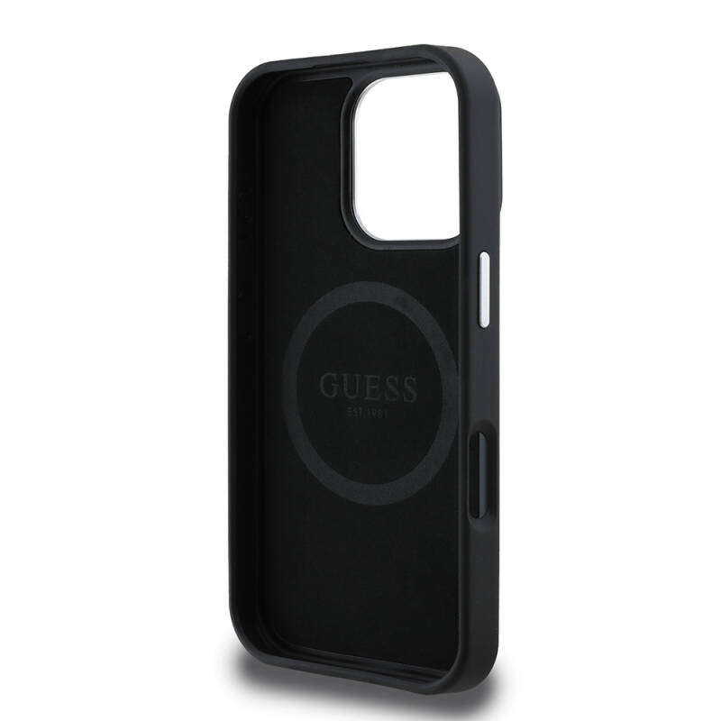 Apple iPhone 16 Pro Kılıf Guess Orjinal Lisanslı Grained Triangle Kapak - 8