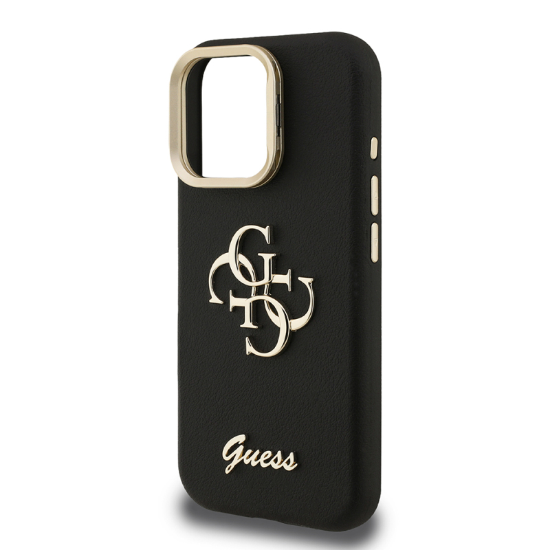 Apple iPhone 16 Pro Kılıf Guess Orjinal Lisanslı Grained Yazı Logolu Kamera Standlı Kapak - 9
