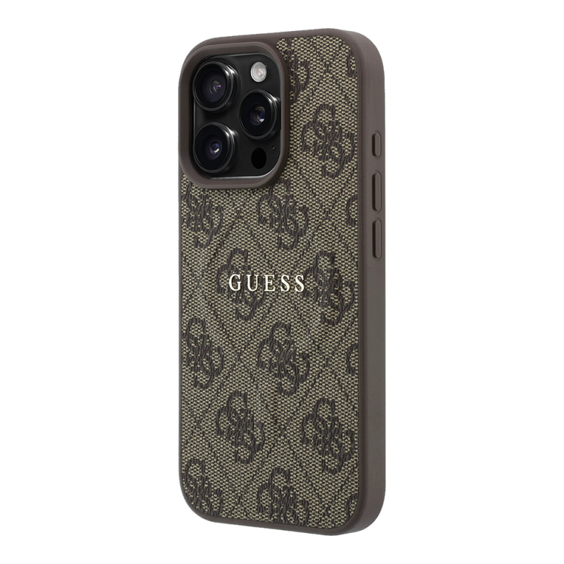 Apple iPhone 16 Pro Kılıf Guess Orjinal Lisanslı M-safe Kabartmalı 4G Desenli Yazı Logolu Kapak - 2