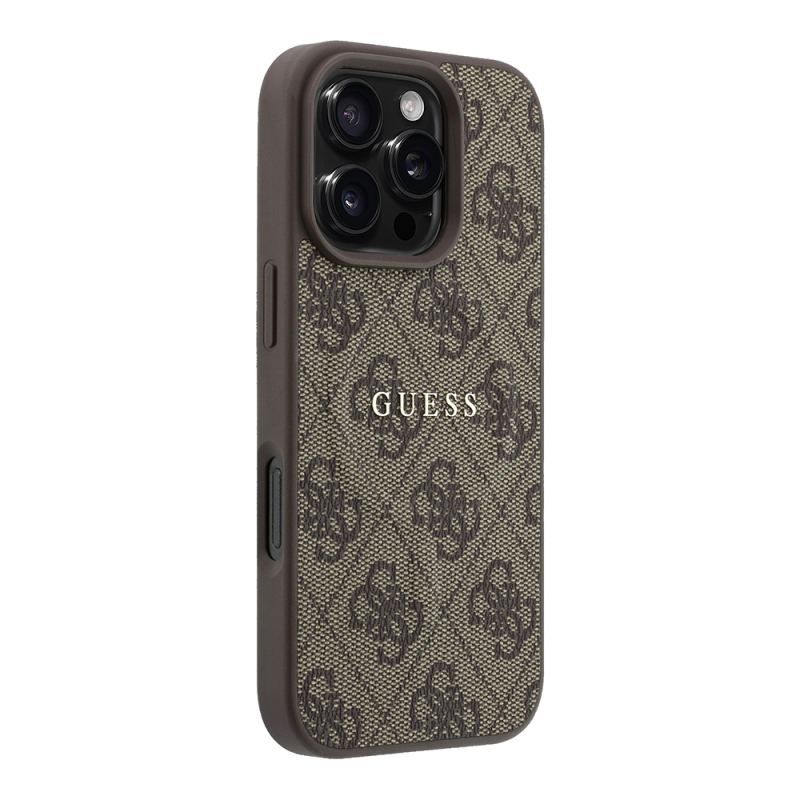 Apple iPhone 16 Pro Kılıf Guess Orjinal Lisanslı M-safe Kabartmalı 4G Desenli Yazı Logolu Kapak - 4
