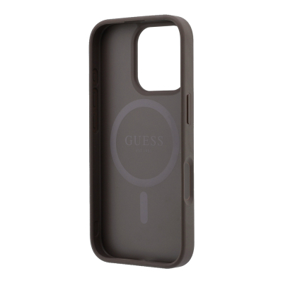 Apple iPhone 16 Pro Kılıf Guess Orjinal Lisanslı M-safe Kabartmalı 4G Desenli Yazı Logolu Kapak - 7