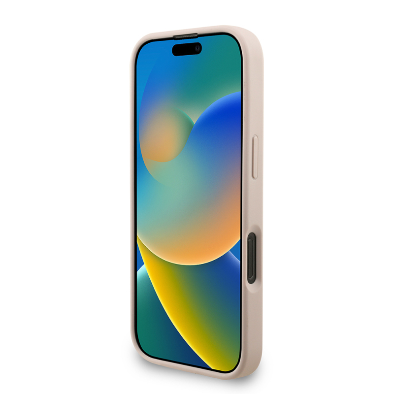 Apple iPhone 16 Pro Kılıf Guess Orjinal Lisanslı M-safe Şarj Özellikli PU Deri Bilek Askı İpli Yazı Logolu Kapak - 6