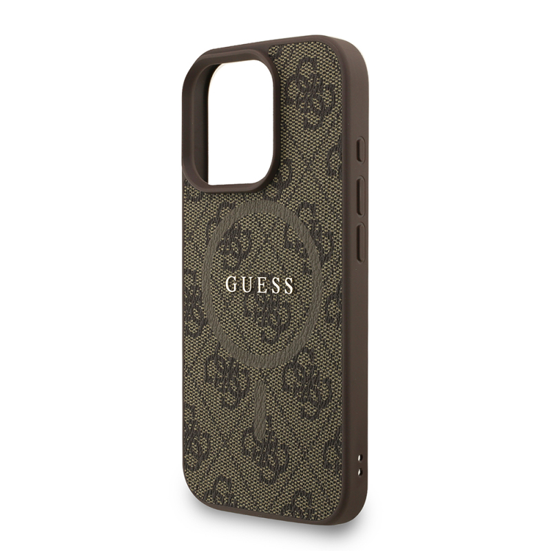 Apple iPhone 16 Pro Kılıf Guess Orjinal Lisanslı M-safe Şarj Özellikli PU Deri Bilek Askı İpli Yazı Logolu Kapak - 15