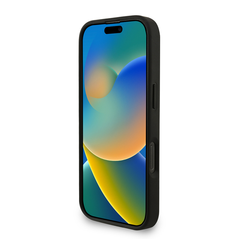 Apple iPhone 16 Pro Kılıf Guess Orjinal Lisanslı M-safe Şarj Özellikli PU Deri Bilek Askı İpli Yazı Logolu Kapak - 22