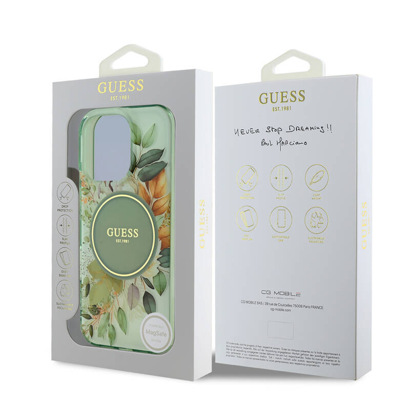 Apple iPhone 16 Pro Kılıf Guess Orjinal Lisanslı Magsafe Şarj Özellikli Flower Tonal Circle Kapak - 27