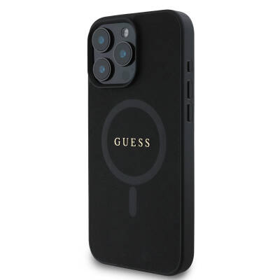 Apple iPhone 16 Pro Kılıf Guess Orjinal Lisanslı Magsafe Şarj Özellikli Yazı Logolu Saffiano Classic Kapak - 2