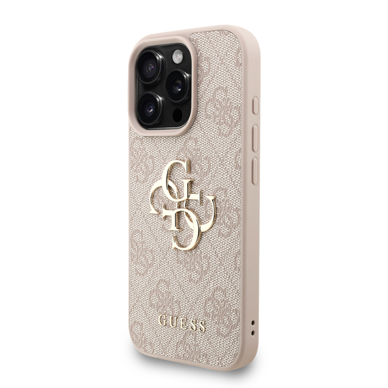 Apple iPhone 16 Pro Kılıf Guess Orjinal Lisanslı PU Deri Bilek Askı İpli Metal Büyük 4G ve Yazı Logolu Kapak - 13