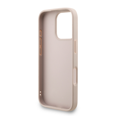 Apple iPhone 16 Pro Kılıf Guess Orjinal Lisanslı PU Deri Bilek Askı İpli Metal Büyük 4G ve Yazı Logolu Kapak - 17